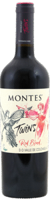 Fles Montes Twins red blend uit het jaar 2022 met een inhoud van 0.75 L en alcoholpercentage van 14. Deze wijn komt uit de wijnstreek Colchagua Valley gelegen in Chili. Het druivenras is . Het EAN nummer van de fles op de afbeelding is 7804303000346.