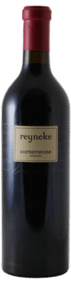 Fles Reyneke Cornerstone uit het jaar 2020 met een inhoud van 0.75 L en alcoholpercentage van 14. Deze wijn komt uit de wijnstreek Western Cape gelegen in Zuid-Afrika. Het druivenras is Cabernet Franc. Het EAN nummer van de fles op de afbeelding is 6009622730214.