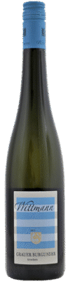 Fles Wittmann Grauer Burgunder uit het jaar 2023 met een inhoud van 0.75 L en alcoholpercentage van 12.5. Deze wijn komt uit de wijnstreek Rheinhessen gelegen in Duitsland. Het druivenras is Pinot Gris. Het EAN nummer van de fles op de afbeelding is 4260368260041.